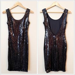Vintage L.A. GLO Backless Sequin Mini Dress Sz S